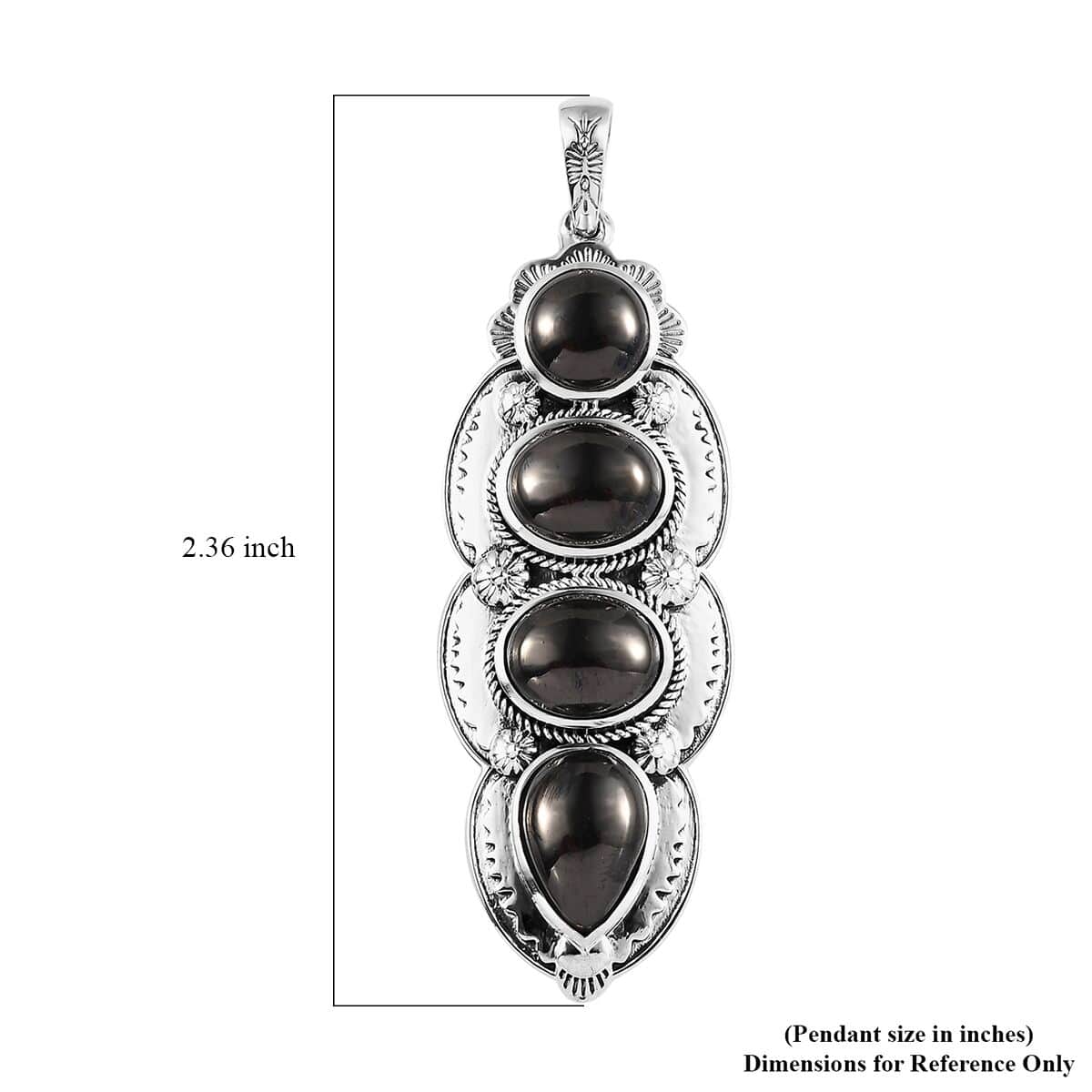 Artisan Crafted Elite Shungite Elongated Pendant in Sterling Silver 6.65 ctw image number 5