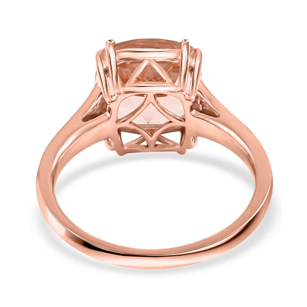 Certified and Appraised Luxoro 14K Rose Gold AAA Marropino Morganite and G-H I2 Diamond Ring 4.00 ctw image number 4