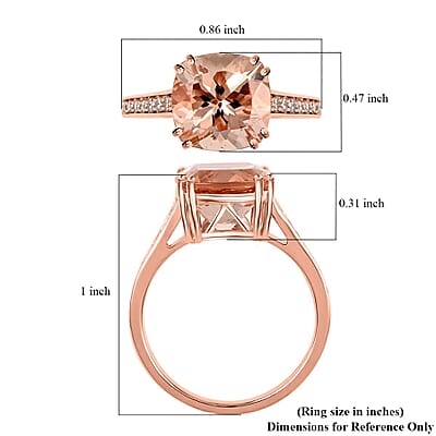 Certified and Appraised Luxoro AAA Marropino Morganite and G-H I2 Diamond 4.00 ctw Ring in 14K Rose Gold (Size 10.0)