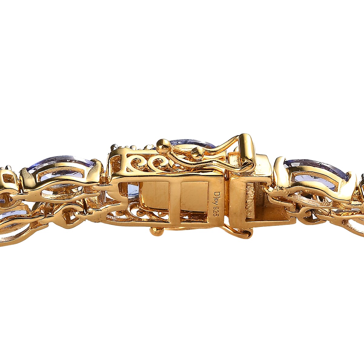 Tanzanite and Moissanite Bracelet in Vermeil Yellow Gold Over Sterling Silver (8.00 In) 12.60 ctw image number 3