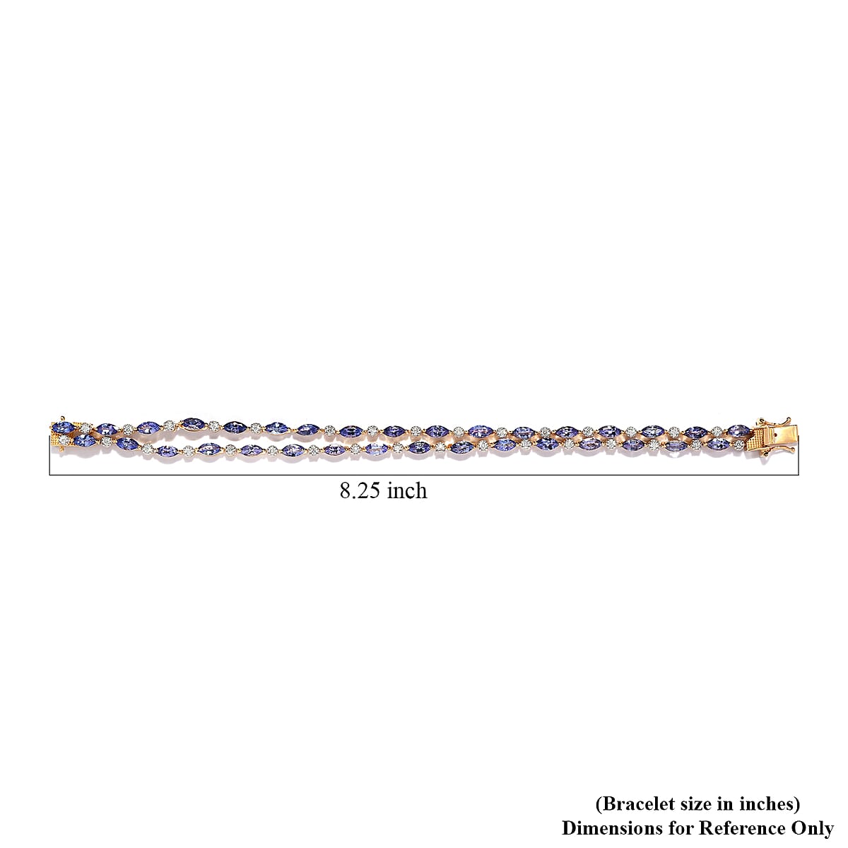 Tanzanite and Moissanite Bracelet in Vermeil Yellow Gold Over Sterling Silver (8.00 In) 12.60 ctw image number 4