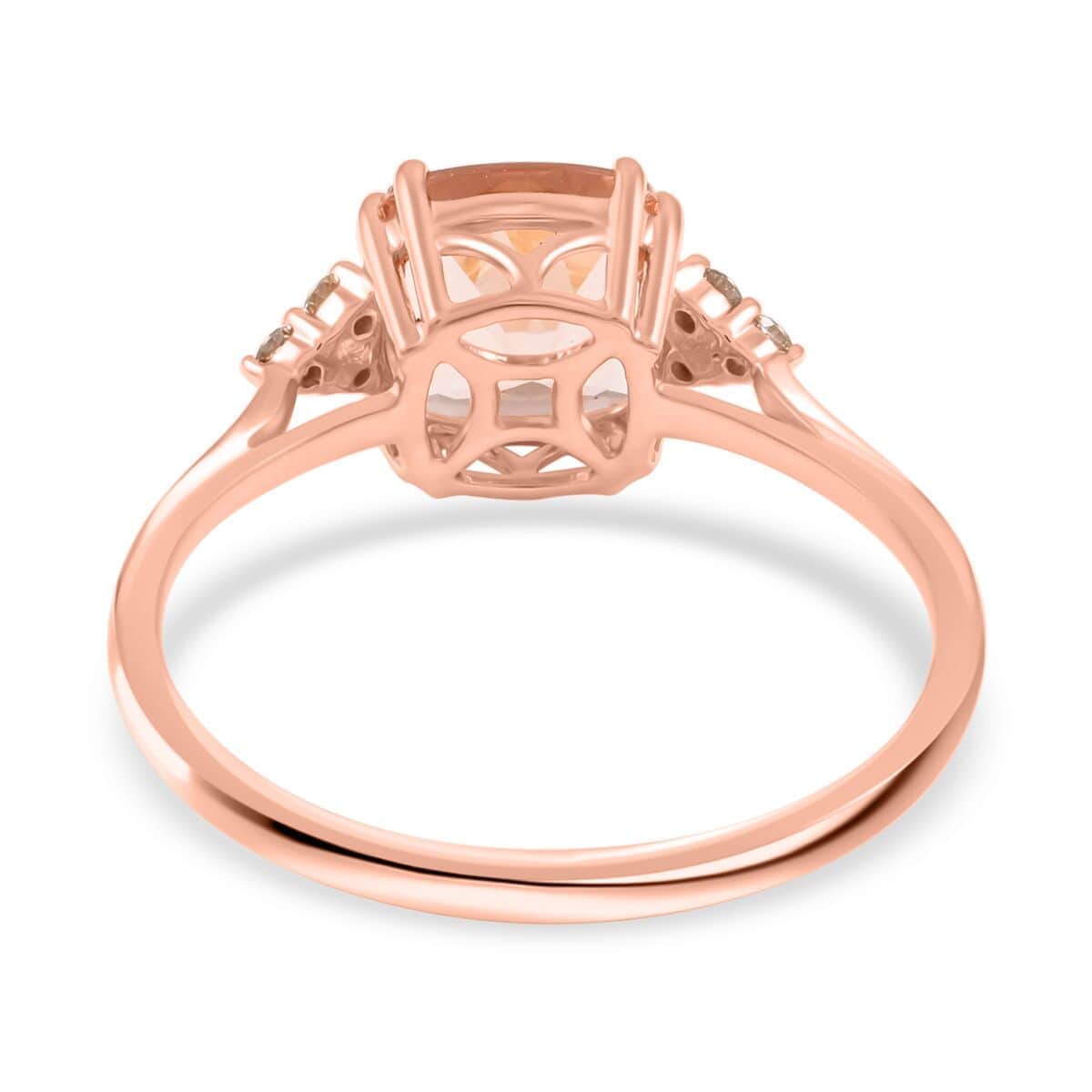 Certified and Appraised Luxoro 14K Rose Gold AAA Marropino Morganite and G-H I2 Diamond Ring 2.15 ctw image number 4