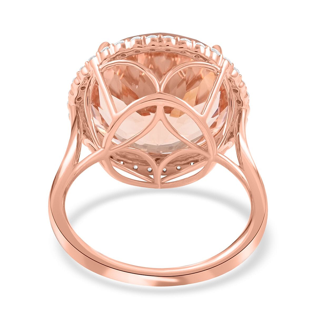 Certified and Appraised Iliana 18K Rose Gold AAA Marropino Morganite and G-H SI Diamond Ring (Size 10.0) 4.55 Grams 13.85 ctw