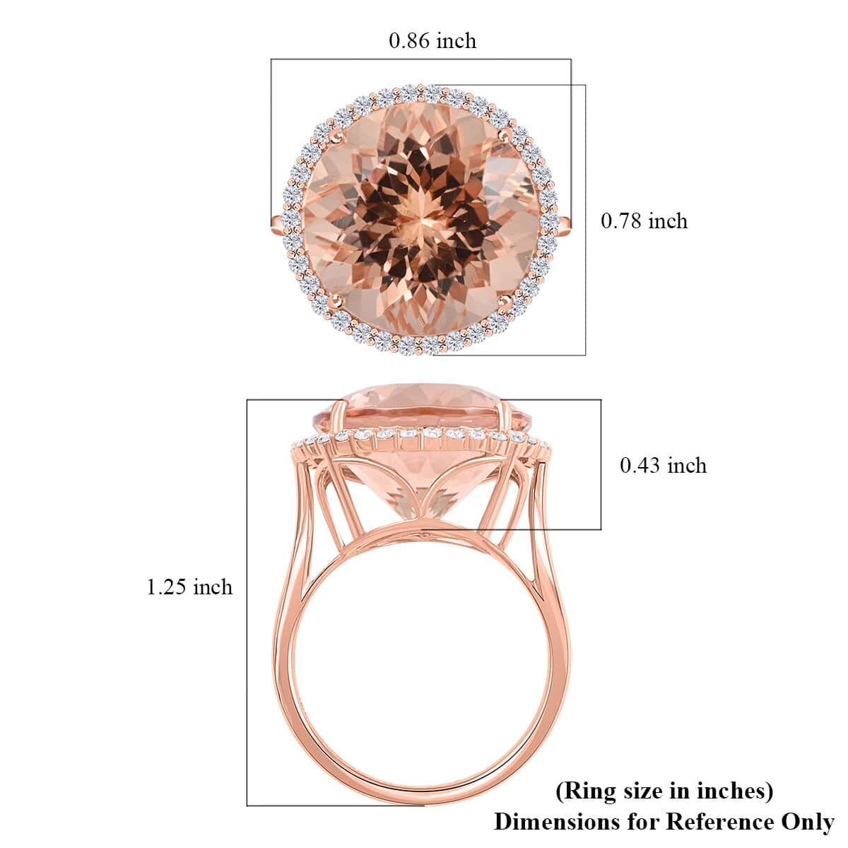 Certified and Appraised Iliana 18K Rose Gold AAA Marropino Morganite and G-H SI Diamond Ring (Size 10.0) 4.55 Grams 13.85 ctw image number 5