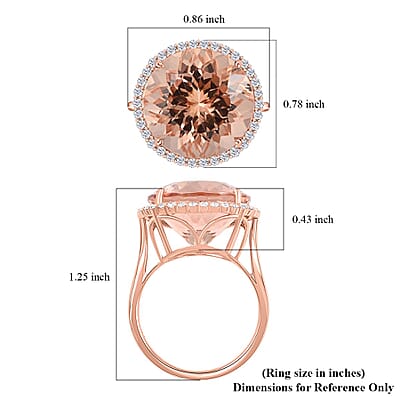 Certified and Appraised Iliana 18K Rose Gold AAA Marropino Morganite and G-H SI Diamond Ring (Size 10.0) 4.55 Grams 13.85 ctw