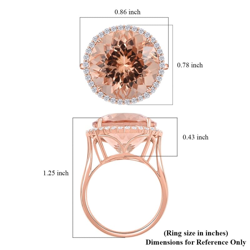 Certified and Appraised Iliana 18K Rose Gold AAA Marropino Morganite and G-H SI Diamond Ring (Size 10.0) 4.55 Grams 13.85 ctw