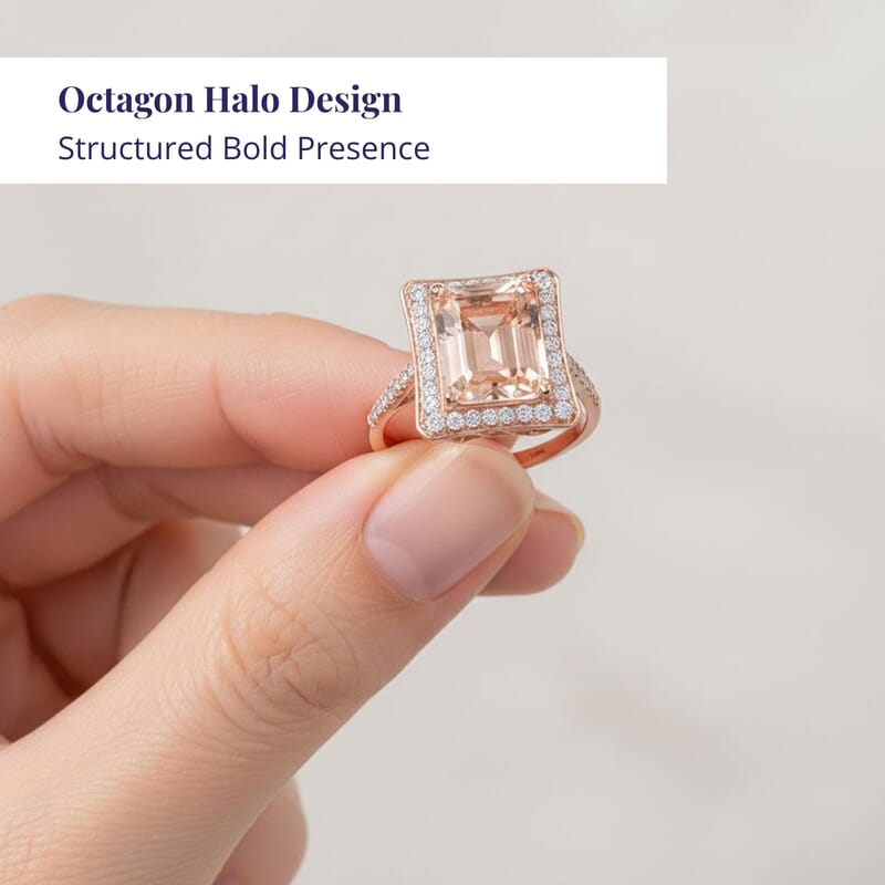 Certified and Appraised Luxoro 14K Rose Gold AAA Marropino Morganite and G-H I2 Diamond Halo Ring (Size 10.0) 4.35 Grams 4.80 ctw