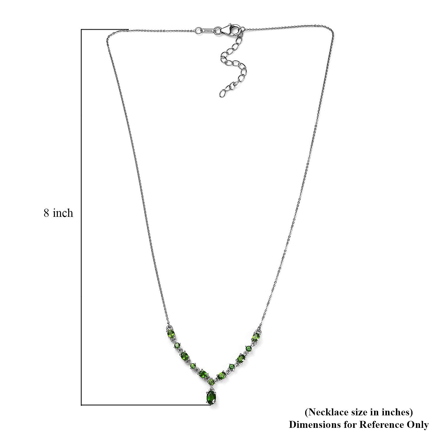 Chrome Diopside Necklace 18 Inches in Platinum Over Sterling Silver 1.90 ctw