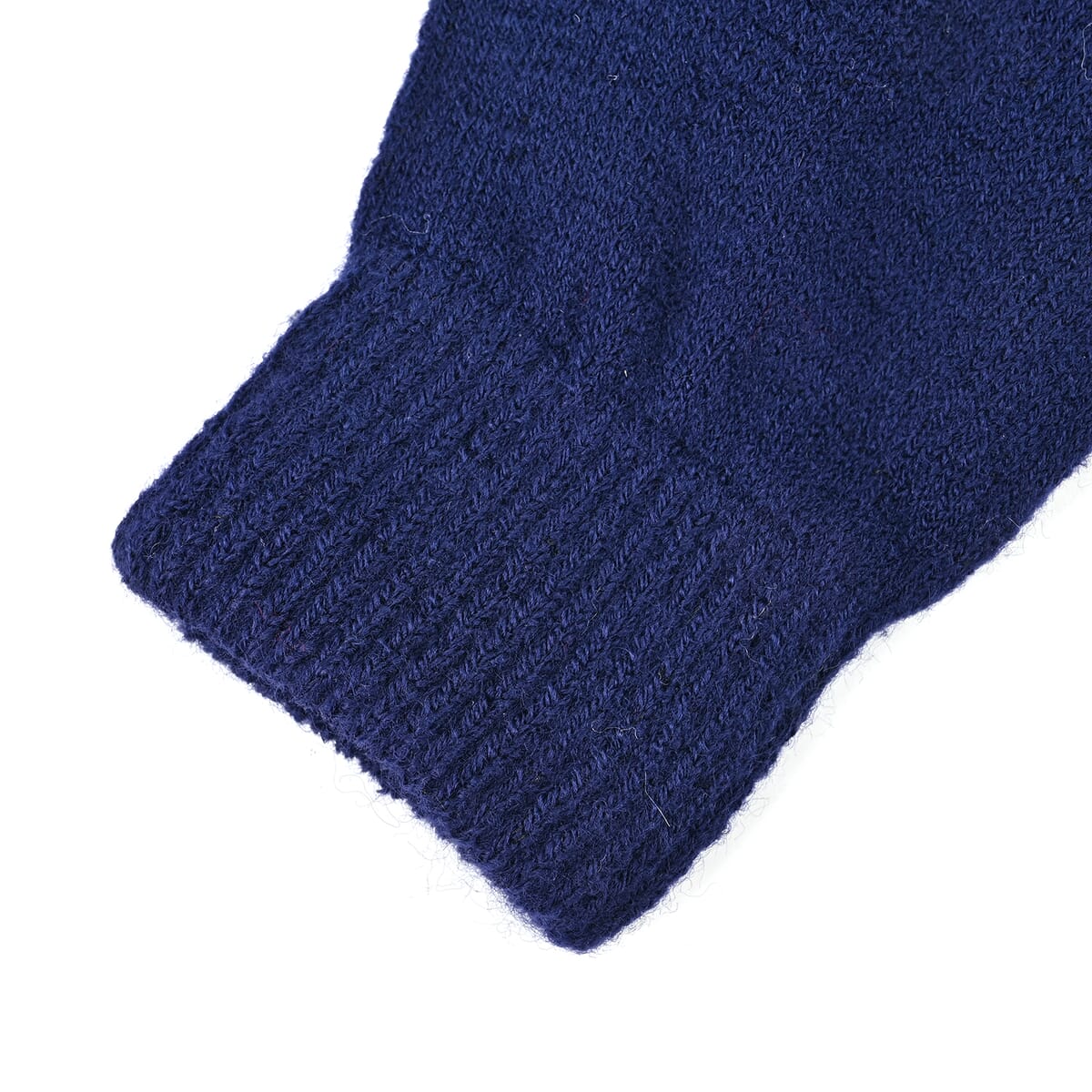 Winter Thick Fleece Lined Beanie Cap Hat Neck Warmer Scarf and Touch Screen Supported Mittens Gloves Set for Men's and Women's - Navy (3pcs Set) image number 5