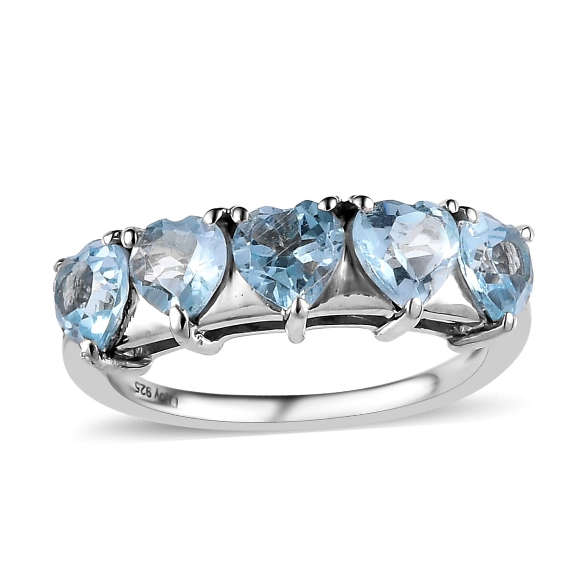 Sky Blue Topaz Heart Ring in Platinum Over Sterling Silver (Size 6.0) 2.65 ctw image number 0