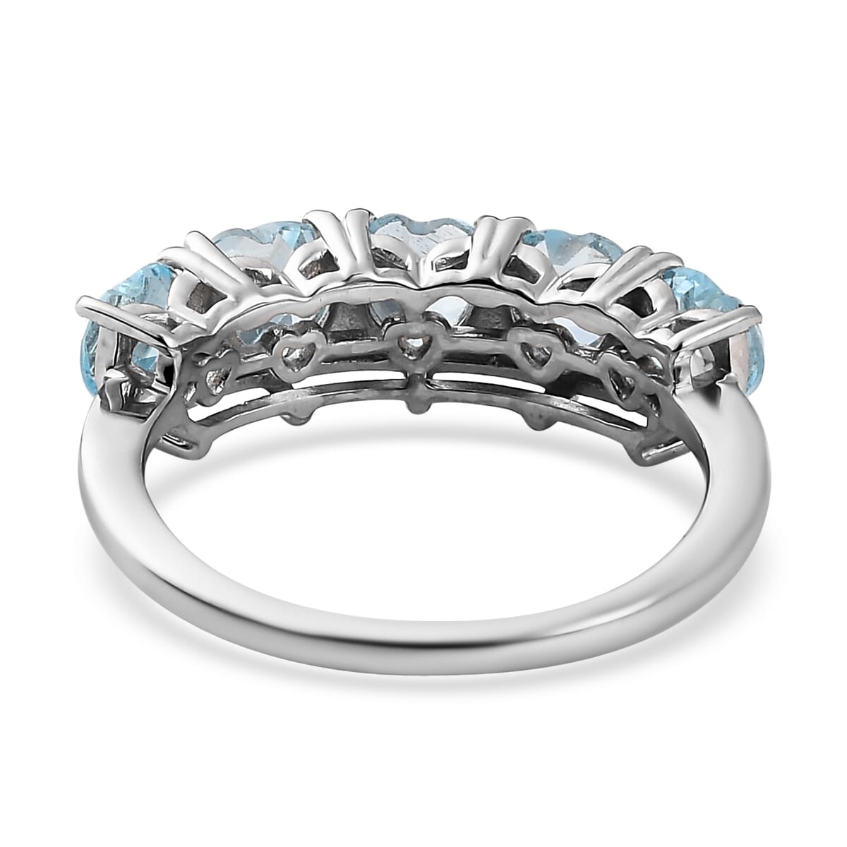 Sky Blue Topaz Heart Ring in Platinum Over Sterling Silver (Size 6.0) 2.65 ctw image number 4