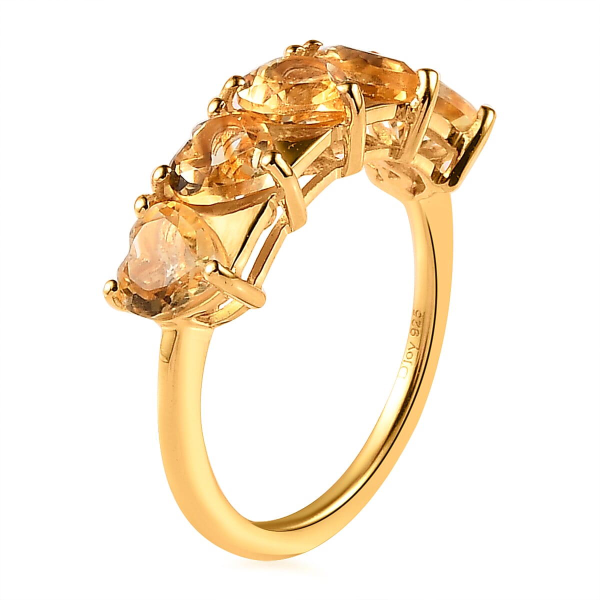 Brazilian Citrine Band Ring in Vermeil Yellow Gold Over Sterling Silver (Size 8.0) 2.10 ctw image number 3