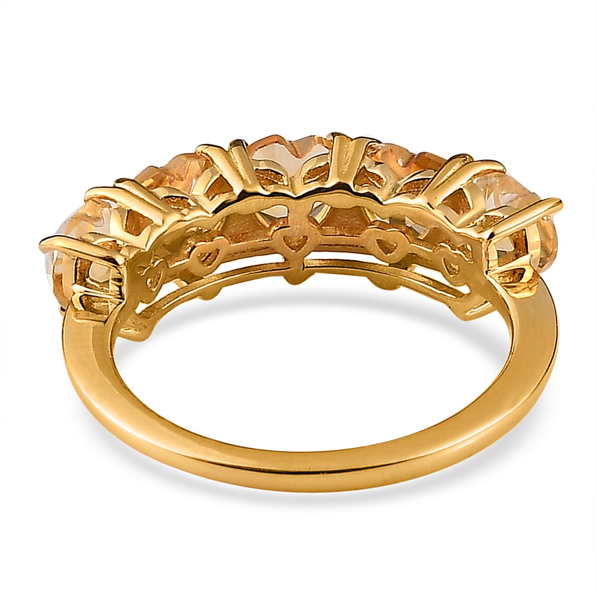 Brazilian Citrine Band Ring in Vermeil Yellow Gold Over Sterling Silver (Size 8.0) 2.10 ctw image number 4