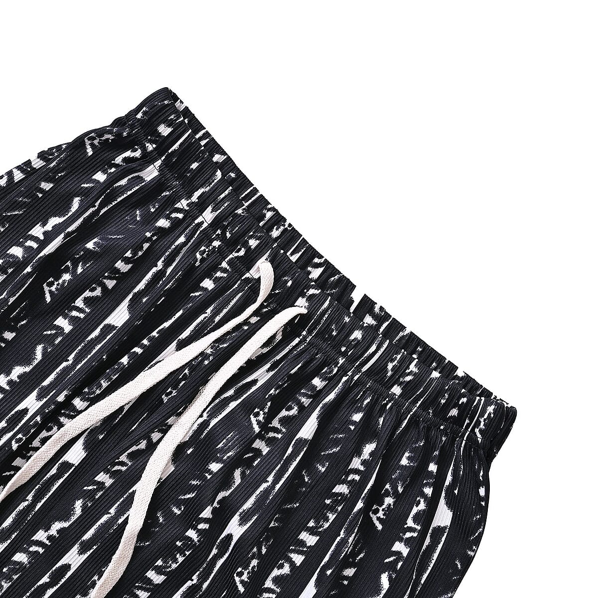 Black and Navy Striped Printed Pattern Stretch Lounge Pant - One Size Fits Most image number 2
