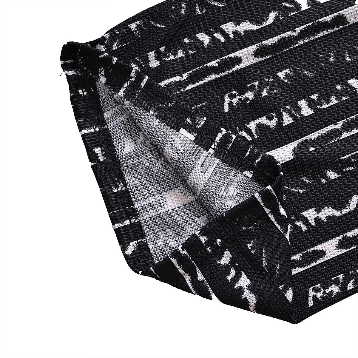 Black and Navy Striped Printed Pattern Stretch Lounge Pant - One Size Fits Most image number 3