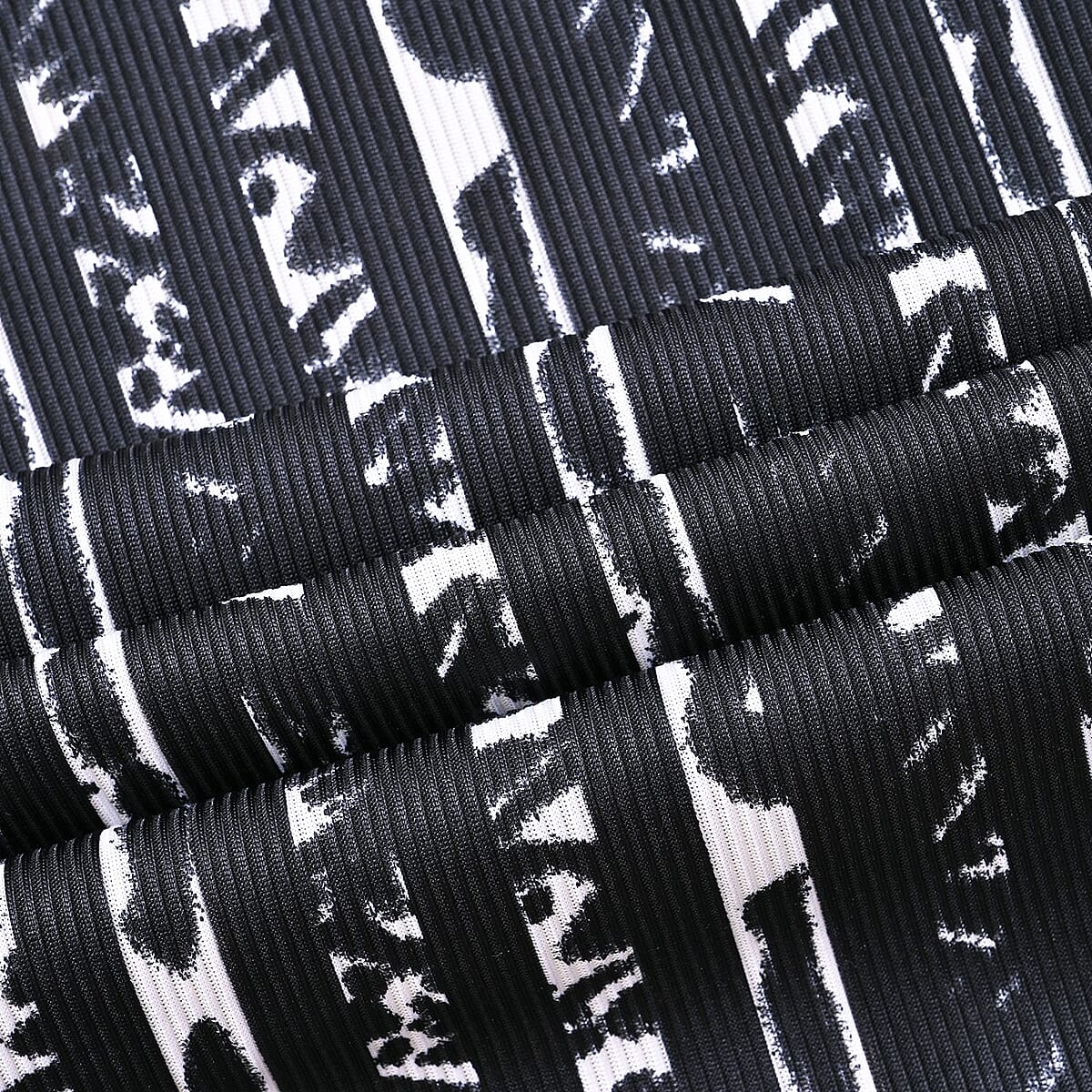 Black and Navy Striped Printed Pattern Stretch Lounge Pant - One Size Fits Most image number 4