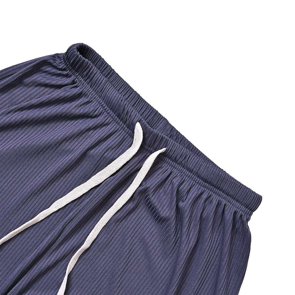 Black and Navy Striped Printed Pattern Stretch Lounge Pant - One Size Fits Most image number 5