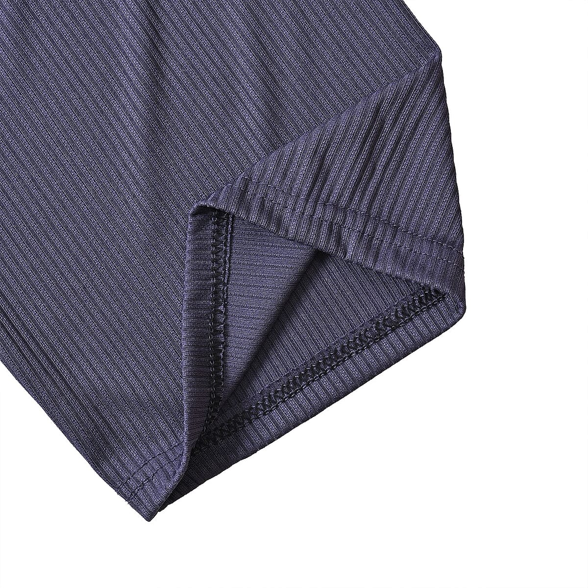 Black and Navy Striped Printed Pattern Stretch Lounge Pant - One Size Fits Most image number 6