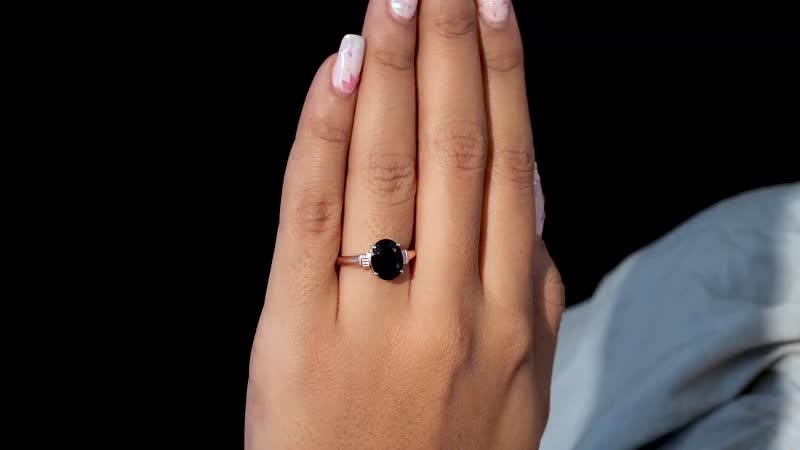 Thai Black Spinel Solitaire Ring in Vermeil Yellow Gold Over Sterling Silver (Size 6.0) 3.35 ctw