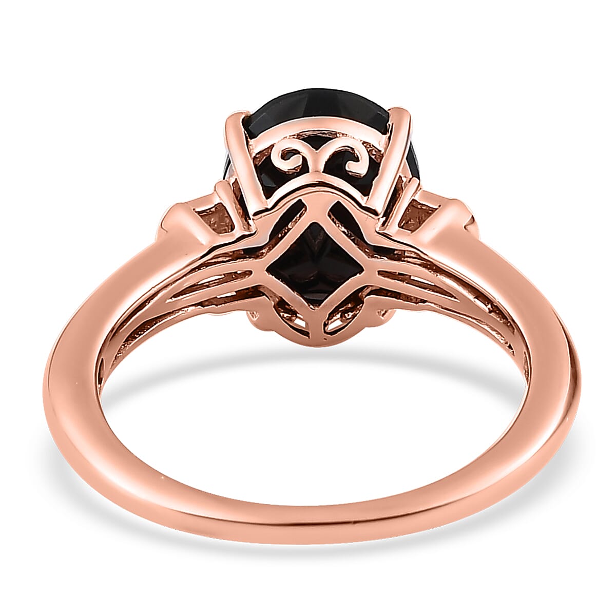 Thai Black Spinel Solitaire Ring in Vermeil Yellow Gold Over Sterling Silver (Size 6.0) 3.35 ctw image number 4