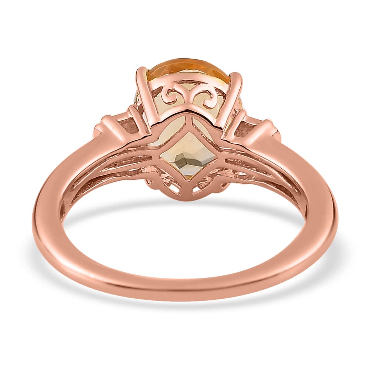 Brazilian Citrine Ring in Vermeil Rose Gold Over Sterling Silver (Size 9.0) 2.40 ctw image number 4