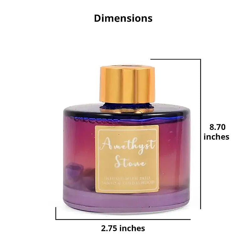 Healing Stone Reed Diffuser in Round Jar with Reed Sticks (105ml) - Purple