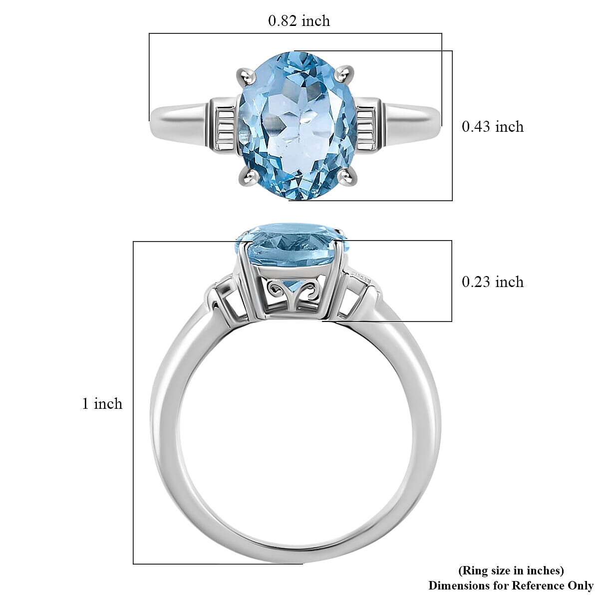 Sky Blue Topaz Solitaire Ring in Platinum Over Sterling Silver (Size 8.0) 3.35 ctw image number 5