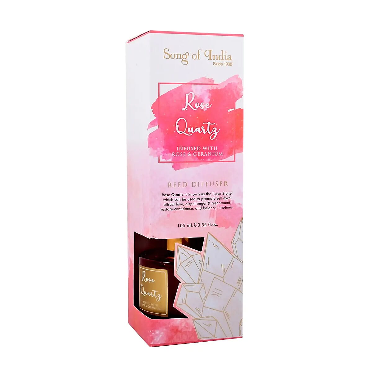 Healing Stone Reed Diffuser in Round Jar with Reed Sticks (105ml) - Pink image number 4