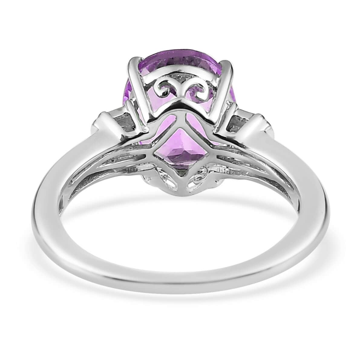 African Amethyst 2.35 ctw Solitaire Ring in Platinum Over Sterling Silver, Birthstone Jewelry, Gift For Her image number 4