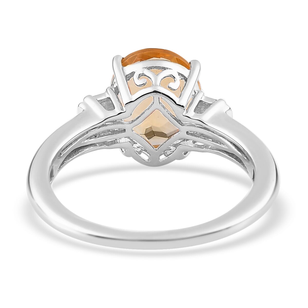 Brazilian Citrine 2.50 ctw Solitaire Ring in Platinum Over Sterling Silver, Birthstone Jewelry, Gift For Her image number 4