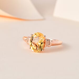 Brazilian Citrine Solitaire Ring in Vermeil Yellow Gold Over Sterling Silver (Size 9.0) 2.50 ctw