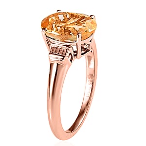 Brazilian Citrine Solitaire Ring in Vermeil Yellow Gold Over Sterling Silver (Size 9.0) 2.50 ctw