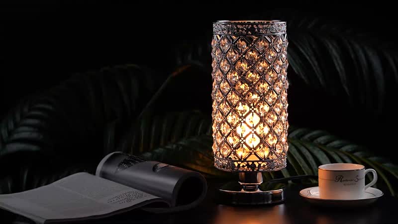Gold Color Crystal Lamp (4.13"x4.13"x11.60") (without Bulb)