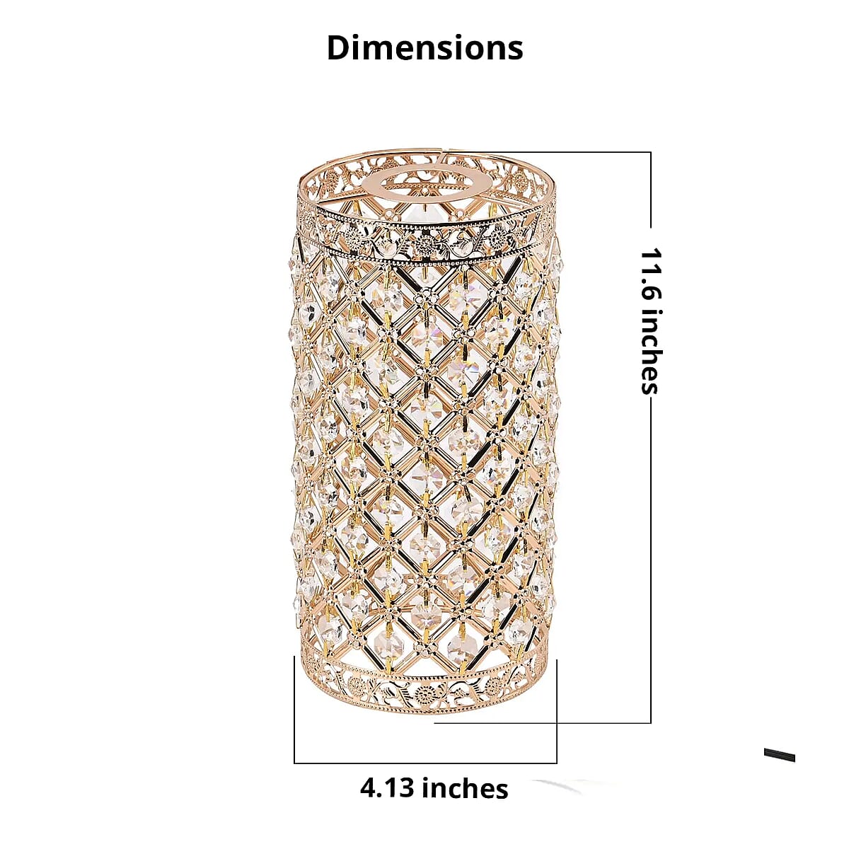 Gold Color Crystal Lamp (4.13"x4.13"x11.60") (without Bulb) image number 5