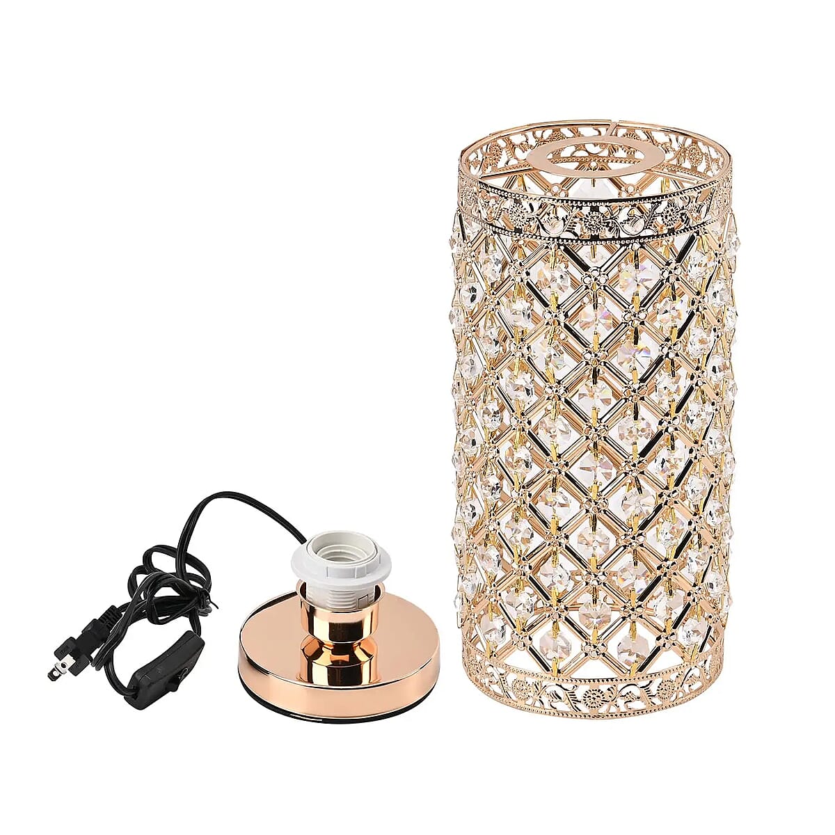 Gold Color Crystal Lamp (4.13"x4.13"x11.60") (without Bulb) image number 6