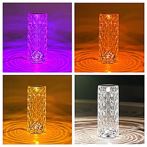 Livmore Rechargeable Rose Diamond Table Lamp with Remote Control - Multi-Color Changing Light