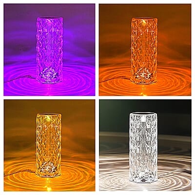 Livmore Rechargeable Rose Diamond Table Lamp with Remote Control - Multi-Color Changing Light