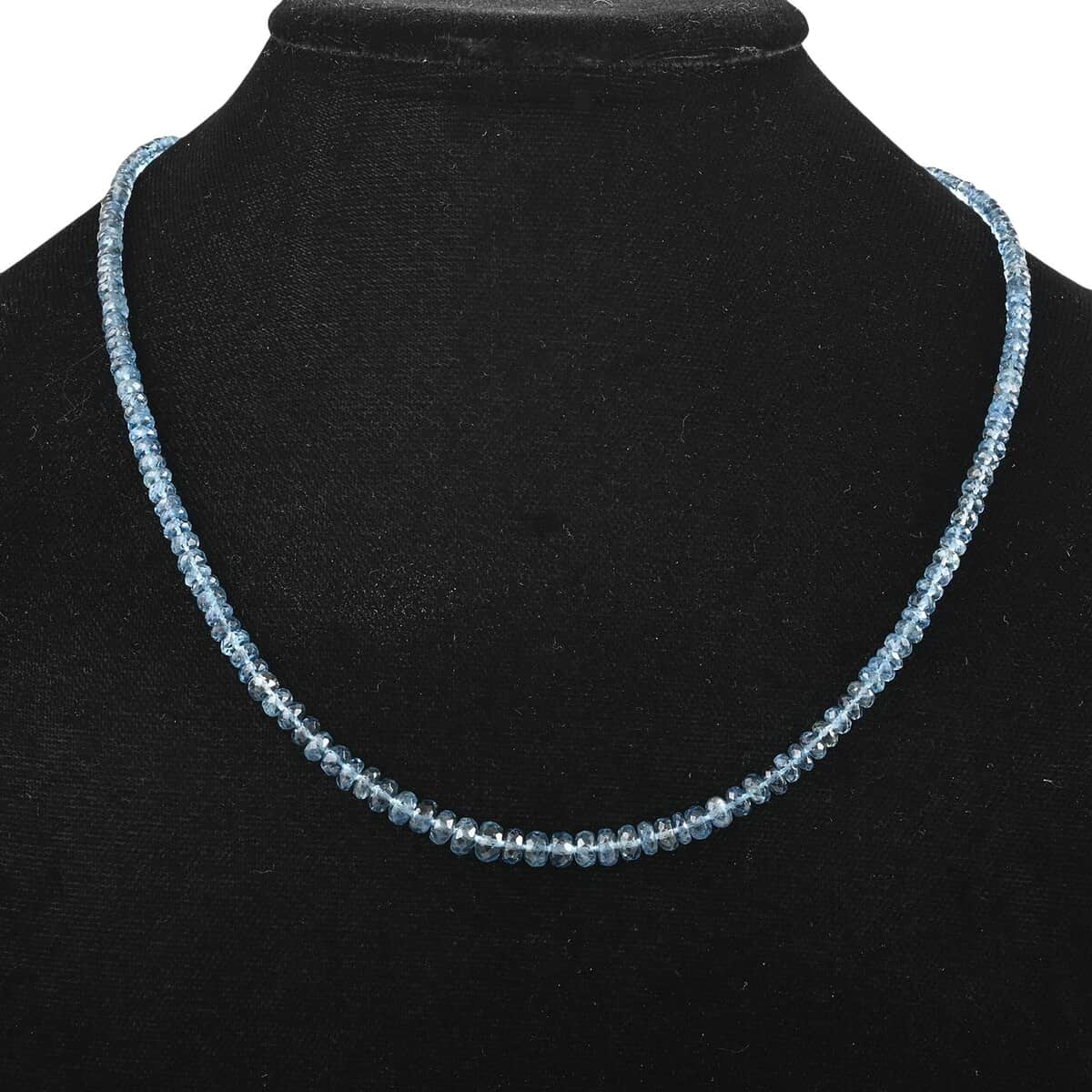 Certified & Appraised Rhapsody 950 Platinum AAAA Santa Maria Aquamarine Graduated Single Strand Beaded Necklace 18 Inches 60.00 ctw image number 2