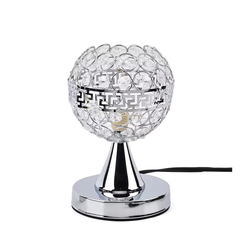 Homesmart Silver Round Crystal Lamp with Bulb and Touch Control
