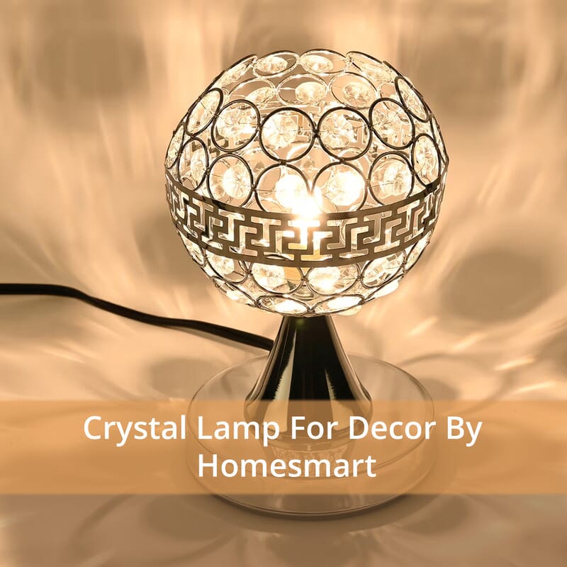 Homesmart Silver Round Crystal Lamp with Bulb and Touch Control