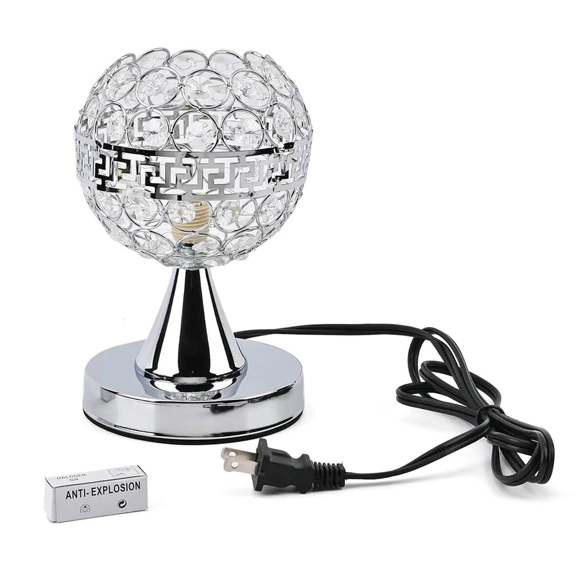 Homesmart Silver Round Crystal Lamp with Bulb and Touch Control image number 6