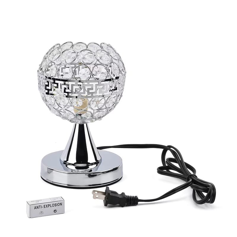 Homesmart Silver Round Crystal Lamp with Bulb and Touch Control