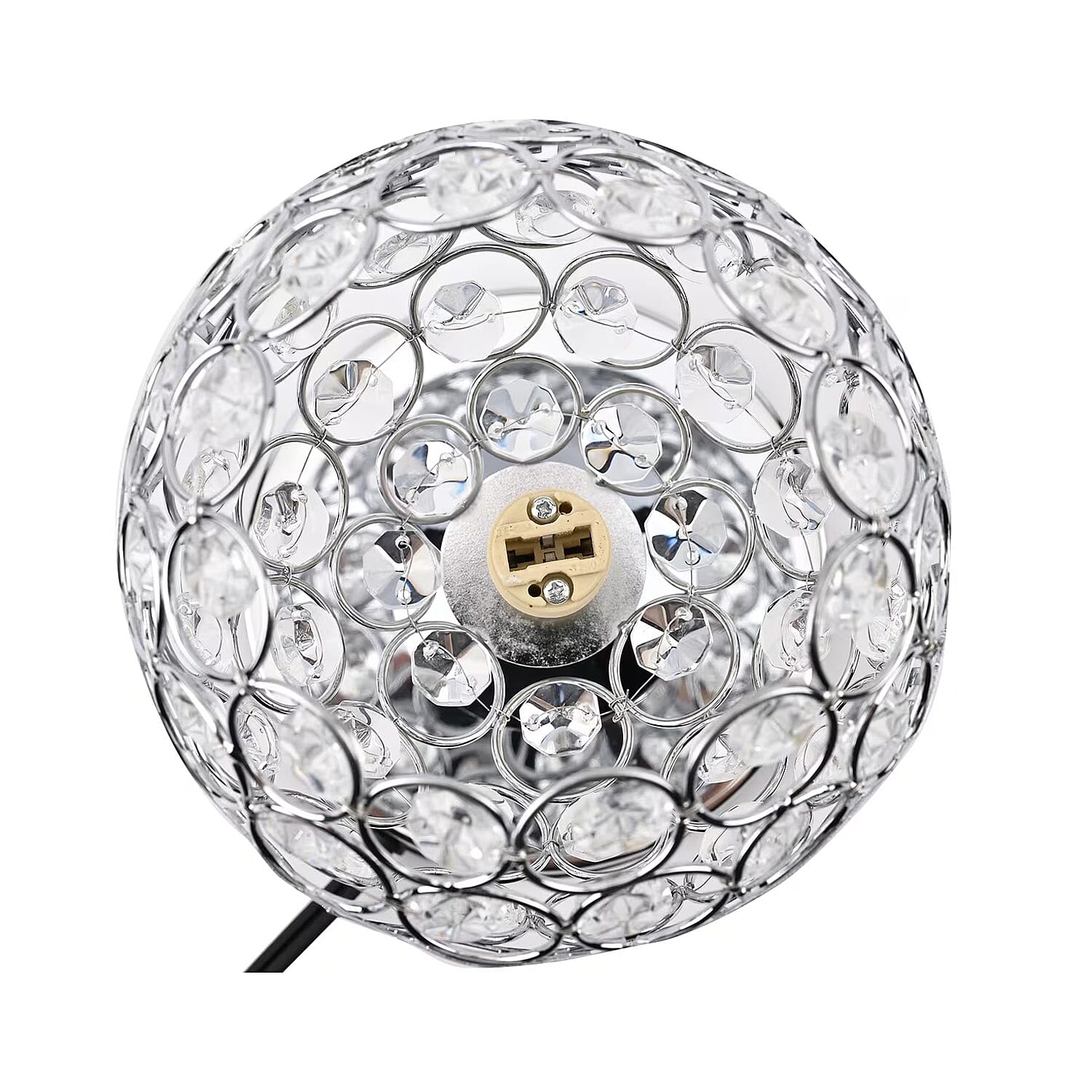 Homesmart Silver Round Crystal Lamp with Bulb and Touch Control