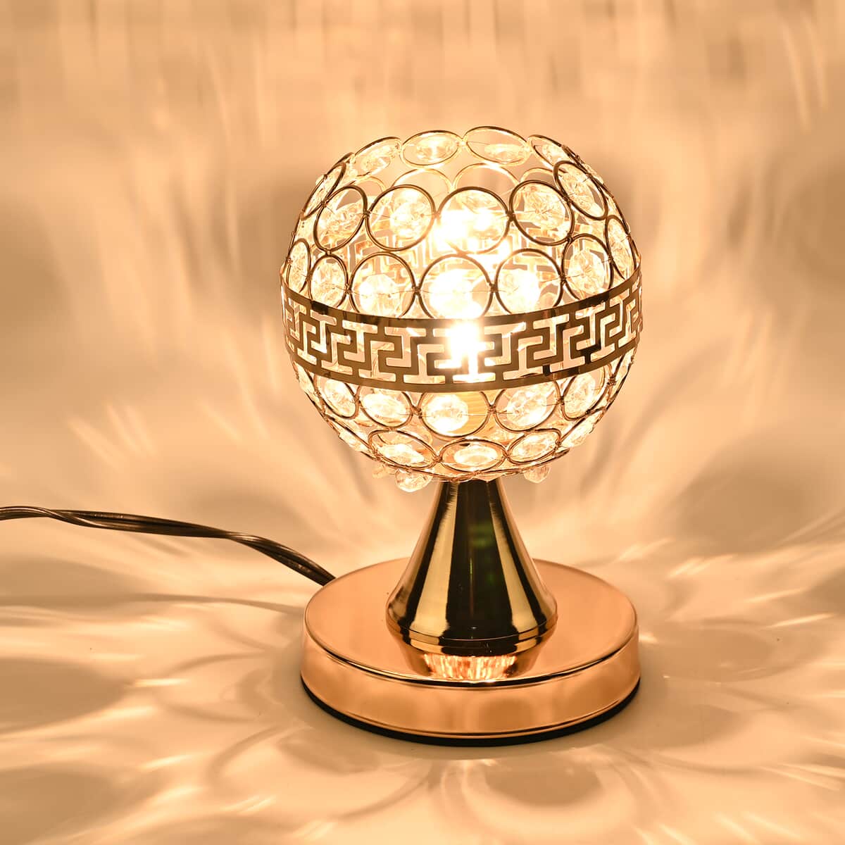 Homesmart Gold Round Crystal Lamp with Bulb and Touch Control image number 0