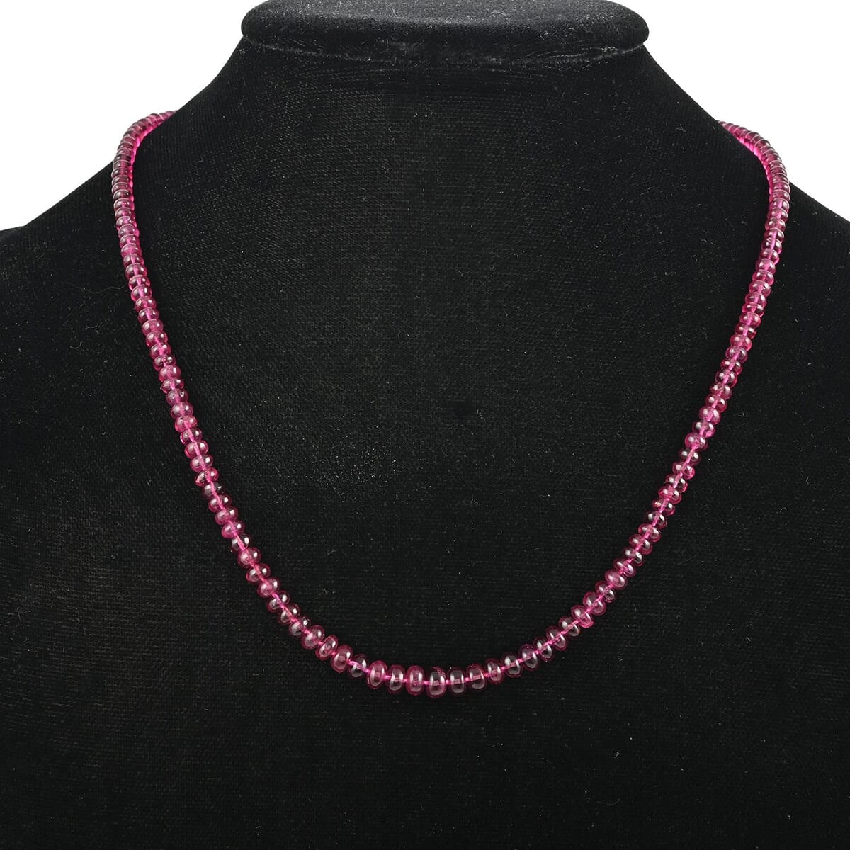 Certified and Appraised Iliana 18K Yellow Gold AAAA Ouro Fino Rubellite Graduated Single Strand Beaded Necklace 18 Inches 75.00 ctw image number 1