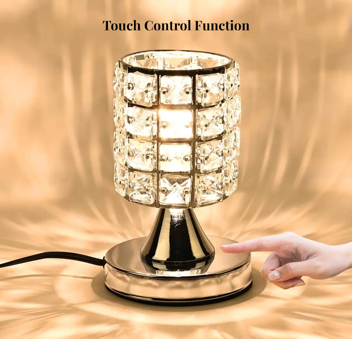 Homesmart Silver Color Cylinder Shape Crystal Lamp with Bulb and Touch Control image number 3
