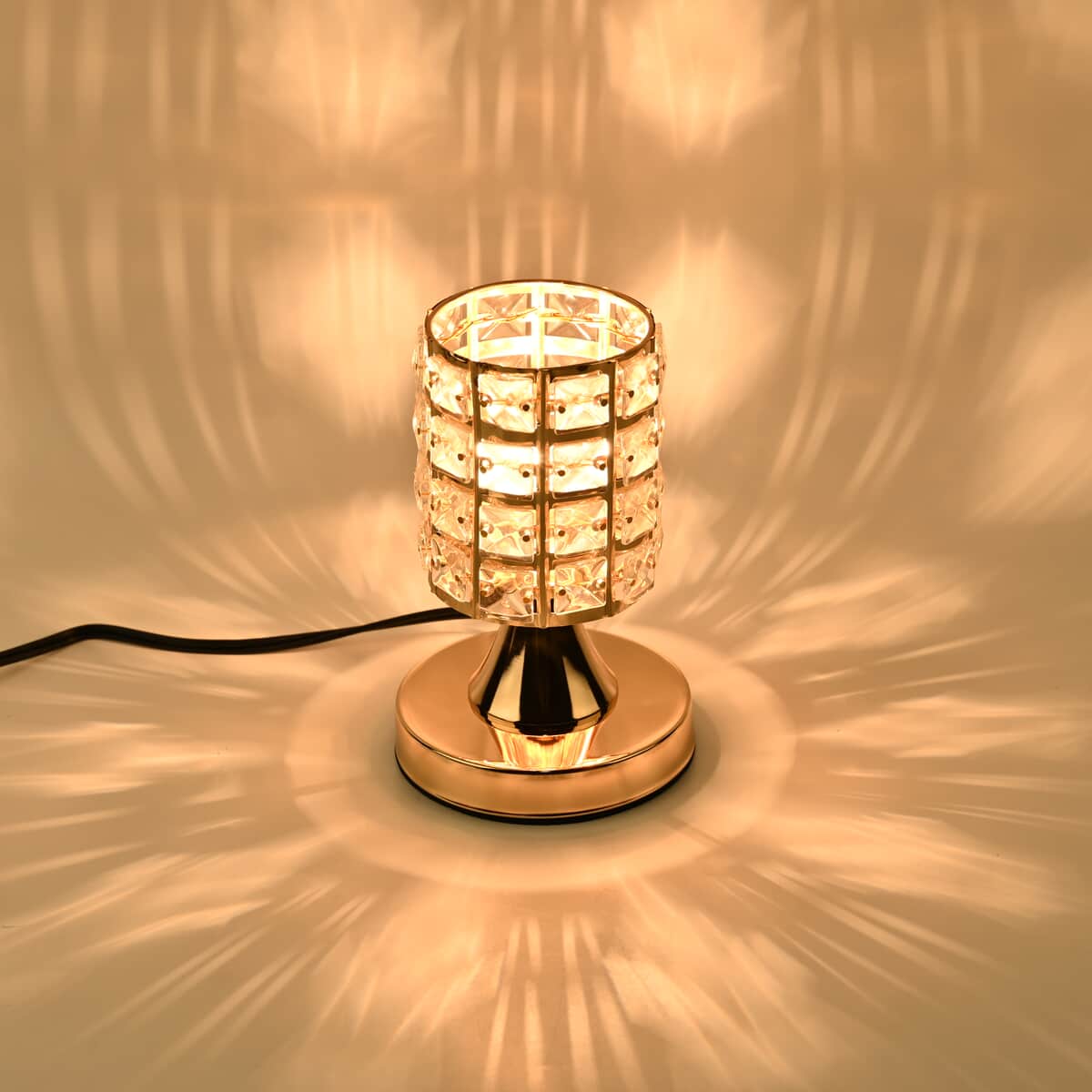 Homesmart Gold Color Cylinder Shape Crystal Lamp with Bulb and Touch Control image number 0