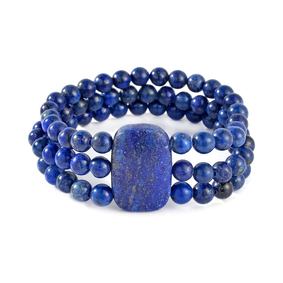 Lapis Lazuli Beaded Stretch Bracelet 215.85 ctw image number 0