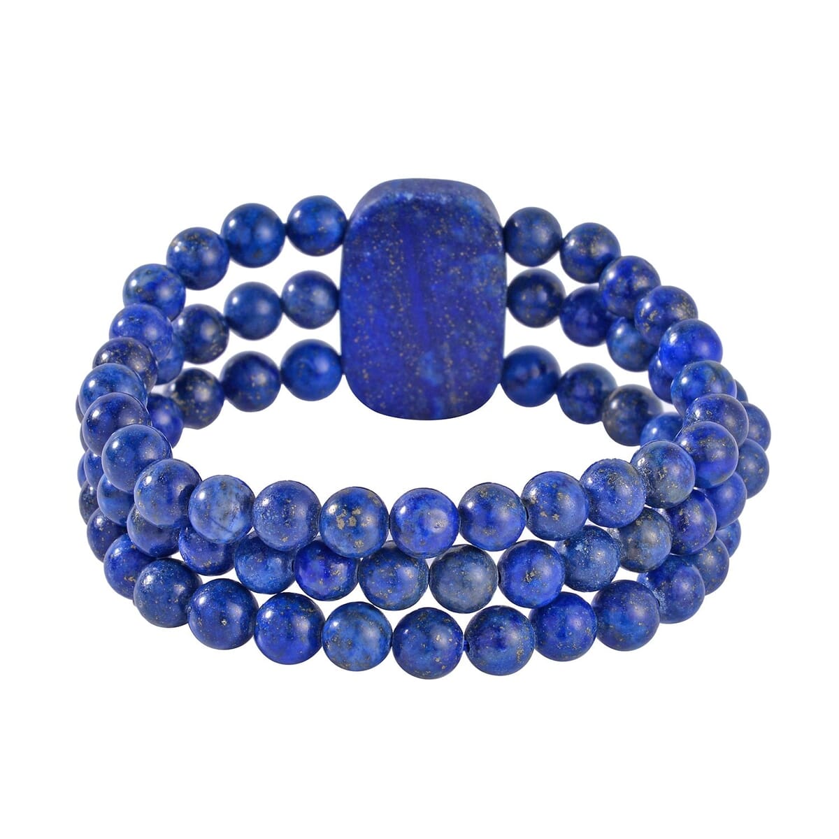 Lapis Lazuli Beaded Stretch Bracelet 215.85 ctw image number 3