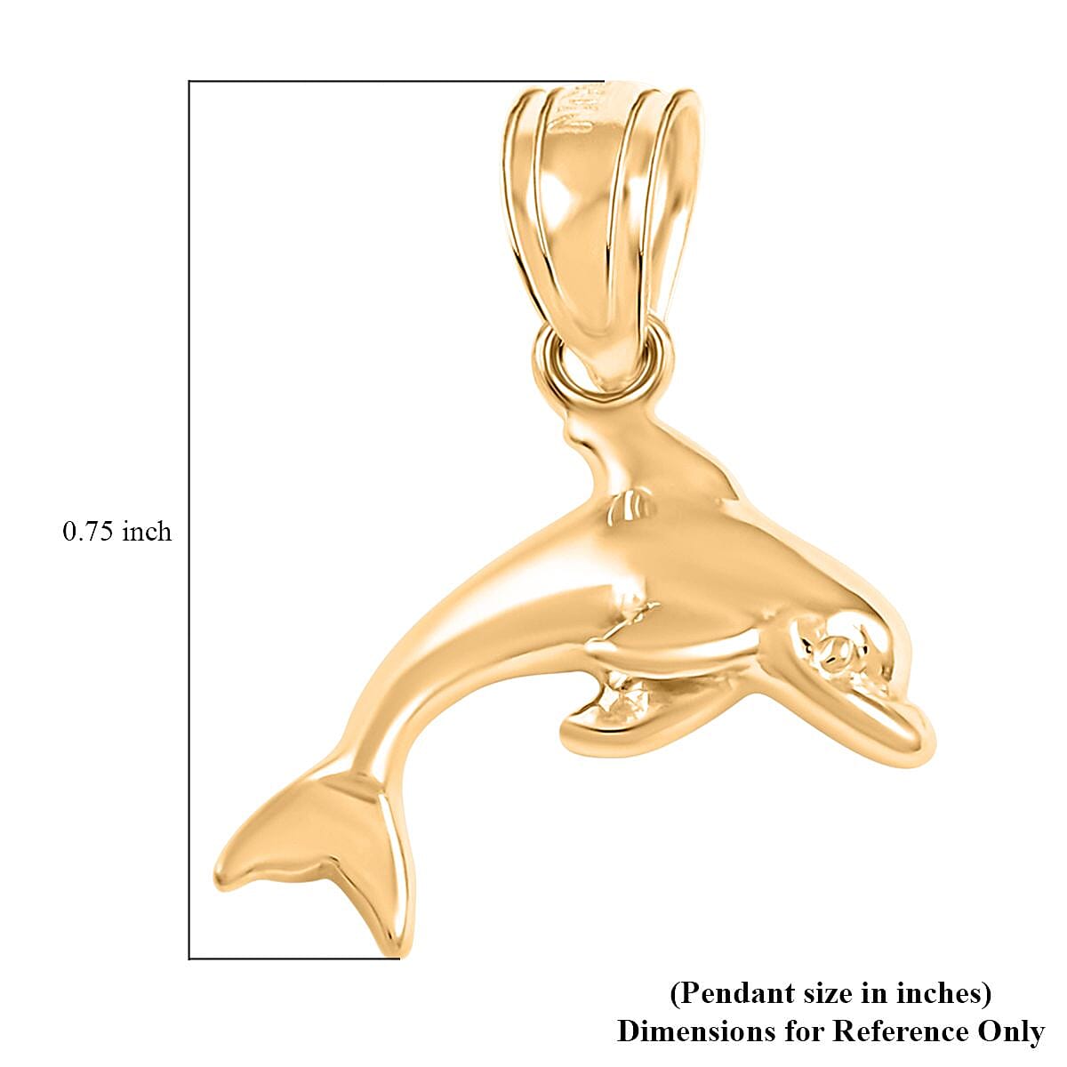 Made in America 10K Yellow Gold Dolphin Pendant image number 4